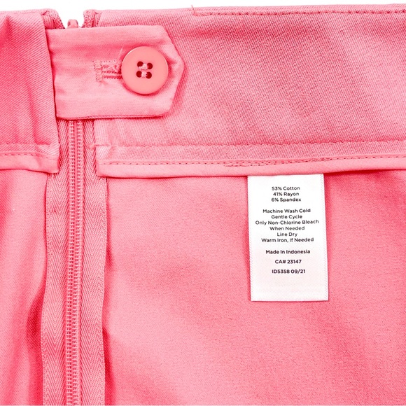 NWT Talbots Tapered Leg Chino Chatham Ankle Pants Pink/Peach Size 14 Petite - Picture 5 of 8
